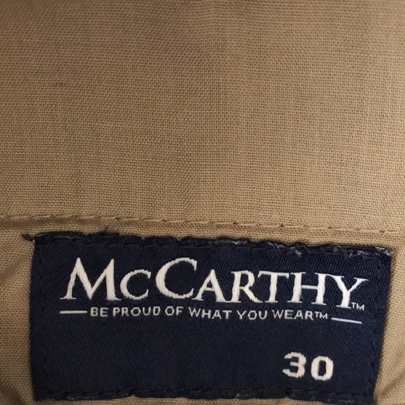 McCarthy beige khaki shorts flat front size 30 - Picture 9 of 11
